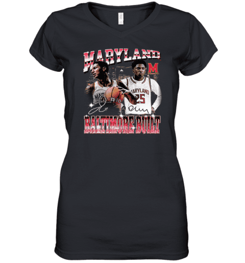 Derik Queen And Julian Reese Baltimore Built Women's V-Neck T-Shirt