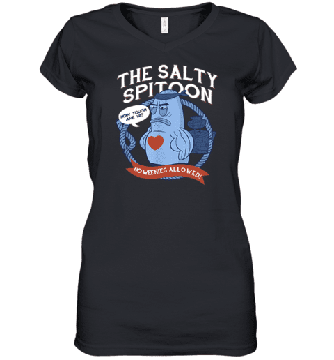 Spongebob Squarepants The Salty Spitoon No Weenies Allowed Women's V-Neck T-Shirt