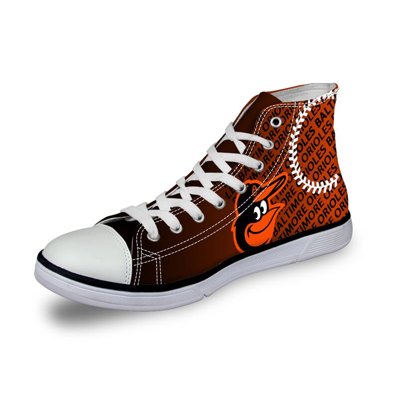 Baltimore Orioles 3D Print MLB Baseball Fans Casual Canvas Shoes Lace-Up Sport Sneakers AK19080