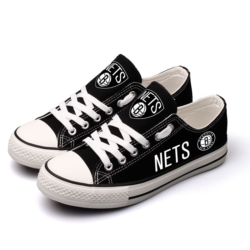 Brooklyn Nets Limited Print NBA Basketball Fans Low Top Canvas Shoes Sport Sneakers T-DJ03H