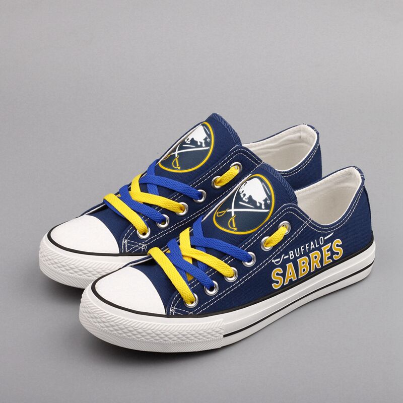 Buffalo Sabres Limited Print NHL Ice Hockey Fans Low Top Canvas Shoes Sport Sneakers T-DH09L
