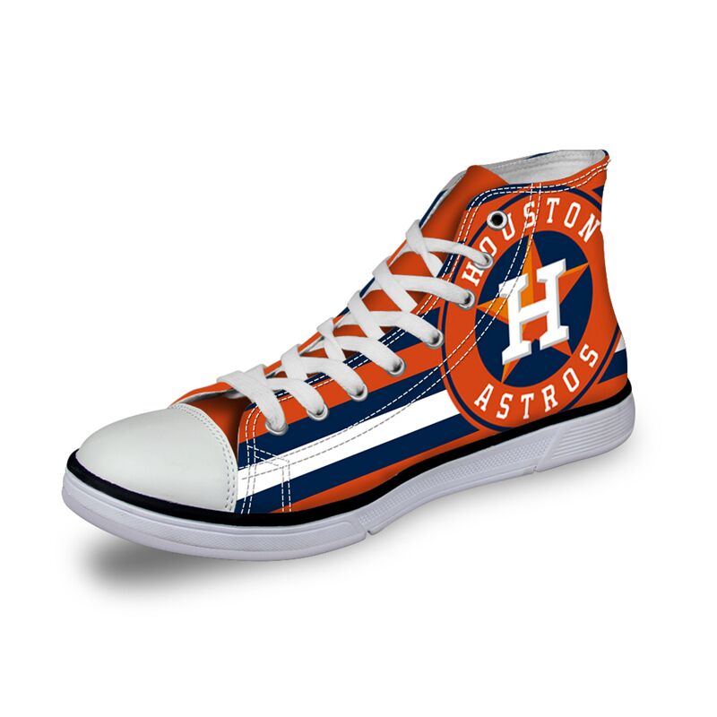 Houston Astros 3D Print MLB Baseball Fans Casual Canvas Shoes Lace-Up Sport Sneakers AK19086