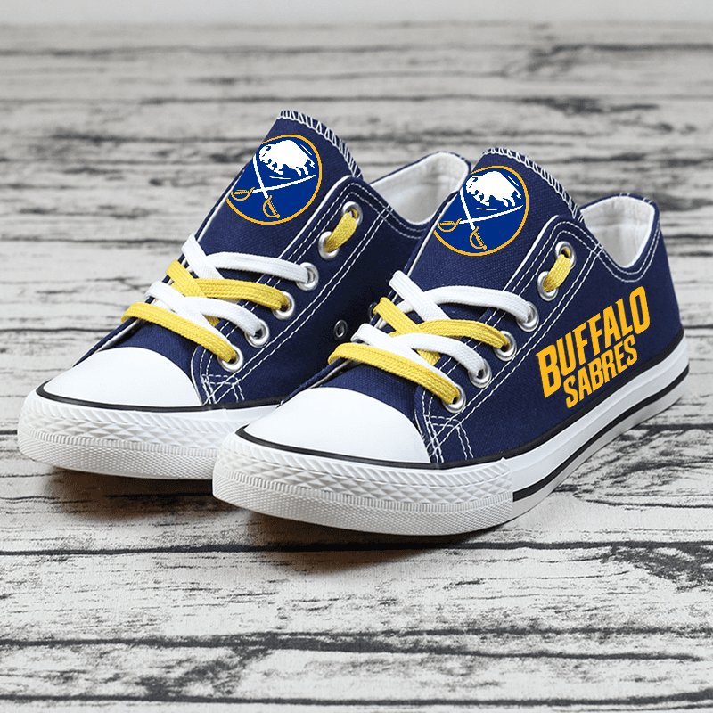 New Design Buffalo Sabres Printed Canvas Shoes Customize NHL Ice Hockey Fans Sneakers T-DC2306L
