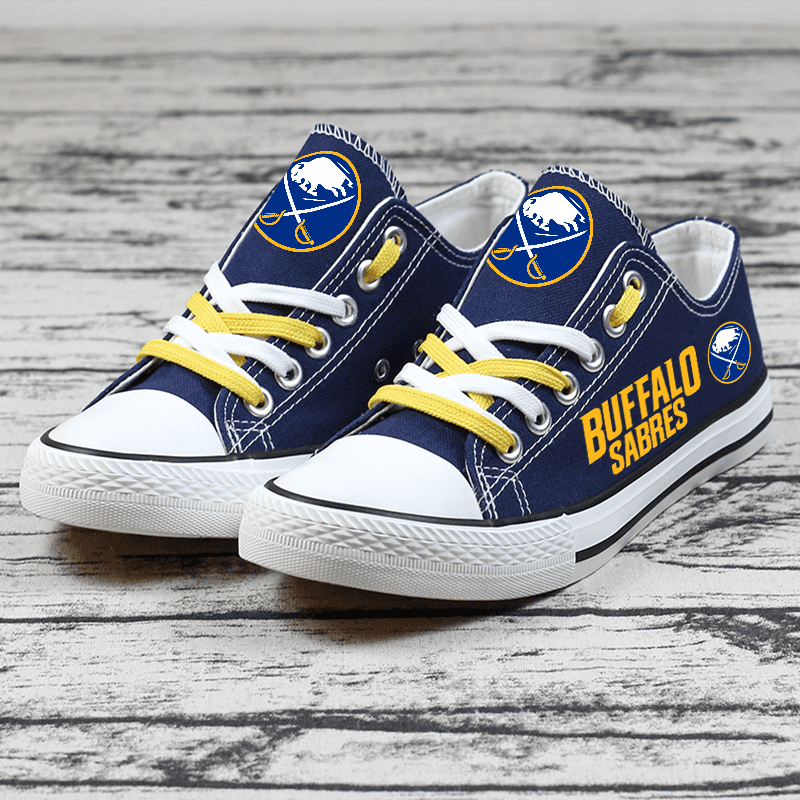 New Design Buffalo Sabres Printed Canvas Shoes Customize NHL Ice Hockey Fans Sneakers T-DC2312L