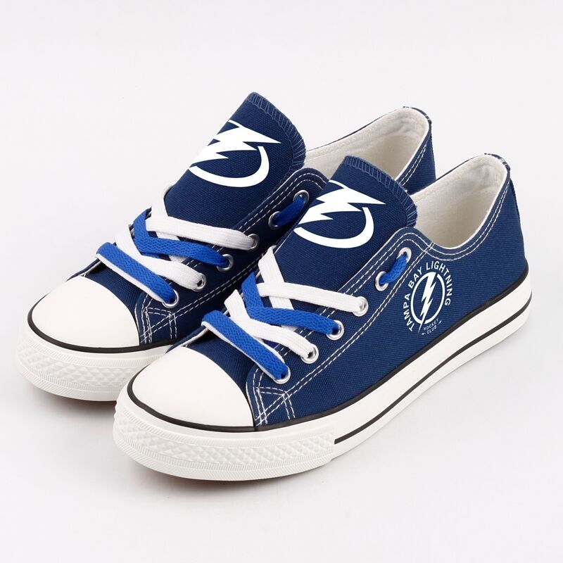 NHL Ice Hockey Tampa Bay Lightning Fans Low Top Canvas Shoes Sport Sneakers T-DWAA26L