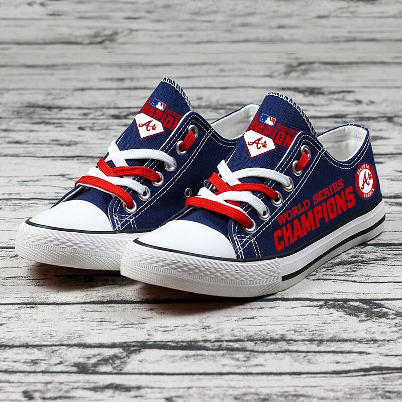Atlanta Braves MLB Champions Design Canvas Shoes Custom Unisex Sneakers T-DWAZ031L