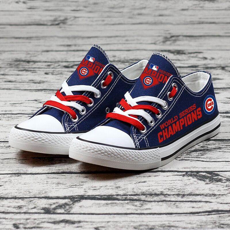 Chicago Cubs MLB Champions Design Canvas Shoes Custom Unisex Sneakers T-DWAZ038L