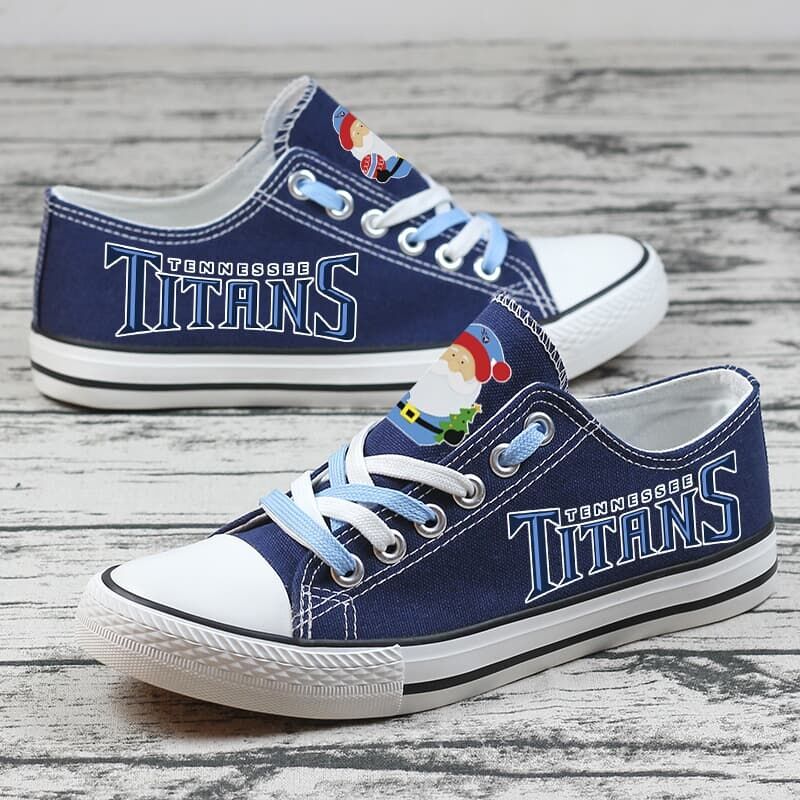 Christmas Design Tennessee Titans Limited Print NFL Football Fans Low Top Canvas Shoes Sport Sneakers T-DWAS037L
