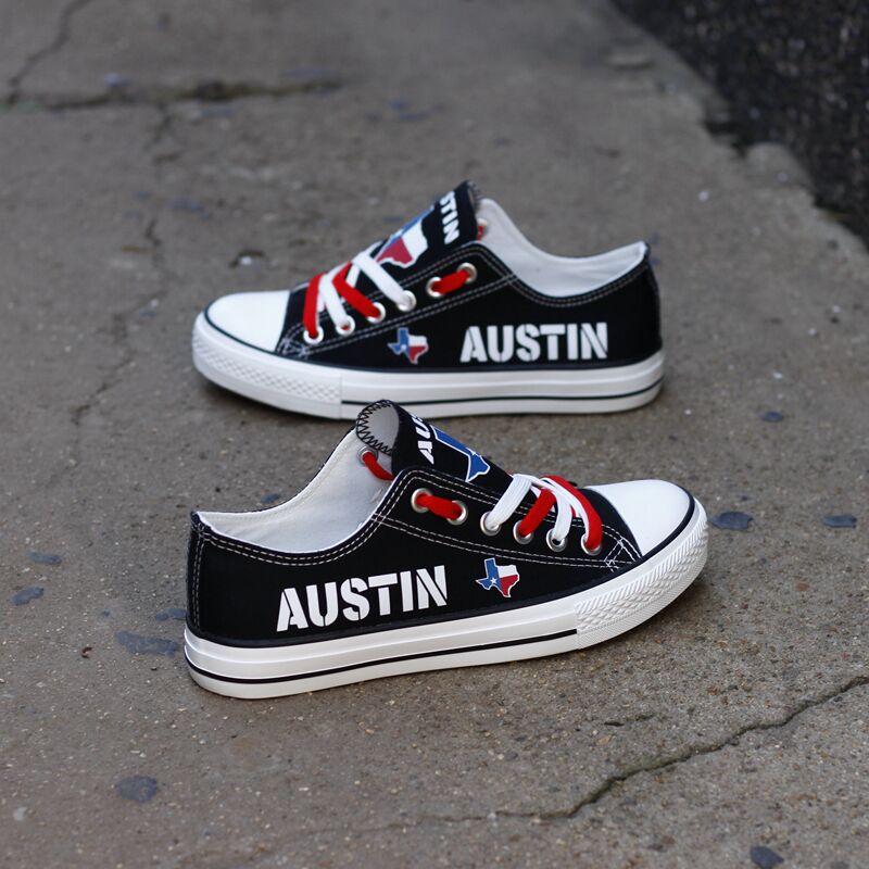 Custom America Print Canvas Shoes Texas State Austin City Design Sport Sneakers T-DBS68H