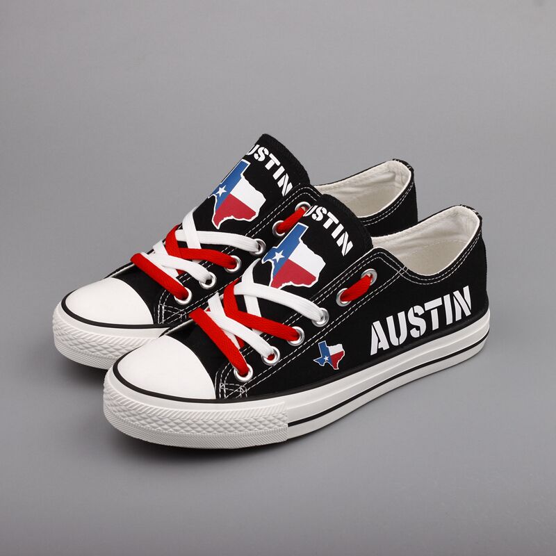 Custom America Print Canvas Shoes Texas State Austin City Design Sport Sneakers T-DBS68H