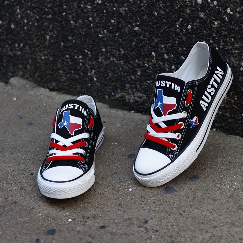 Custom America Print Canvas Shoes Texas State Austin City Design Sport Sneakers T-DBS68H