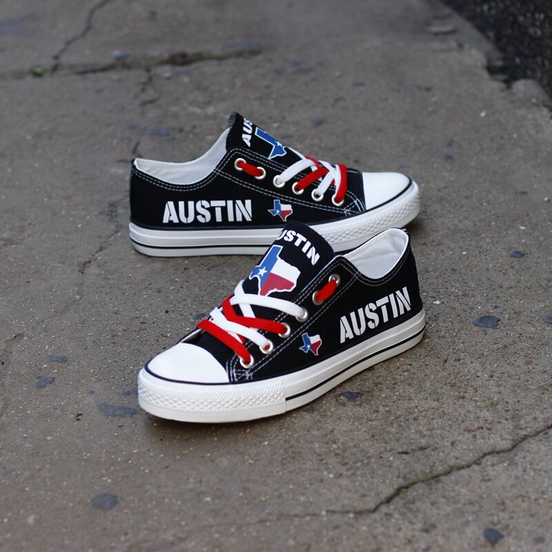 Custom America Print Canvas Shoes Texas State Austin City Design Sport Sneakers T-DBS68H