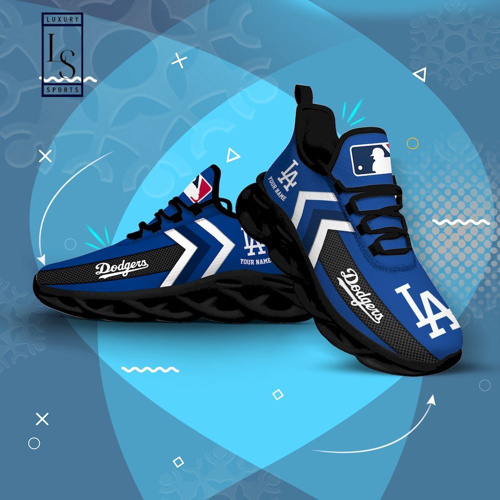 Custom MLB Los Angeles Dodgers Custom Name Max Soul Shoes V1 - Yeezy Store