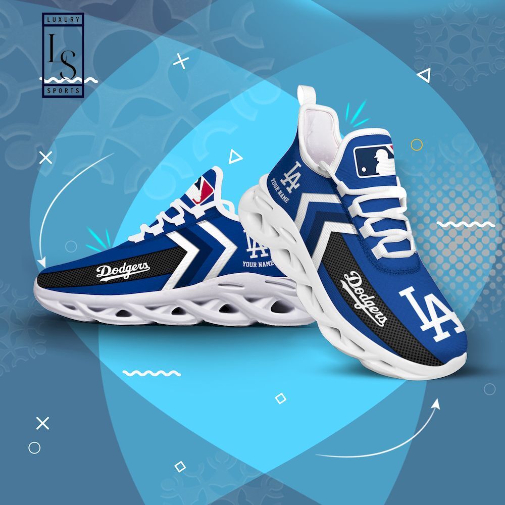 Custom MLB Los Angeles Dodgers Custom Name Max Soul Shoes V1 - Yeezy Store