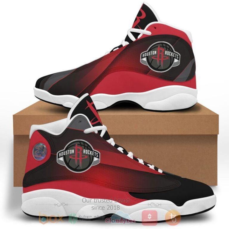 Custom NBA Houston Rockets Red Black Air Jordan 13 Shoes V2 - Yeezy Store