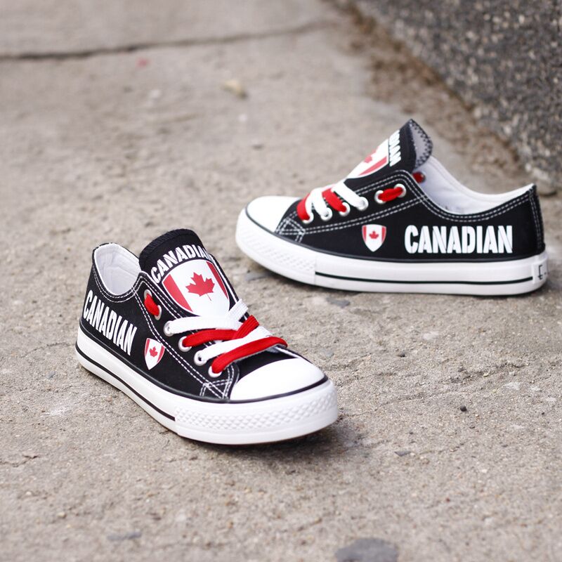 Customize Canada Print Canvas Shoes Canadian Design Low Top Sport Sneakers T-DBS16H