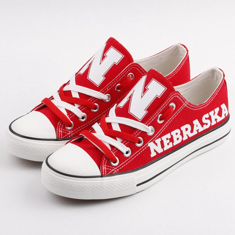 Customize Nebraska Cornhuskers Print Canvas Shoes French Design Low Top Sport Sneakers T-DV94R