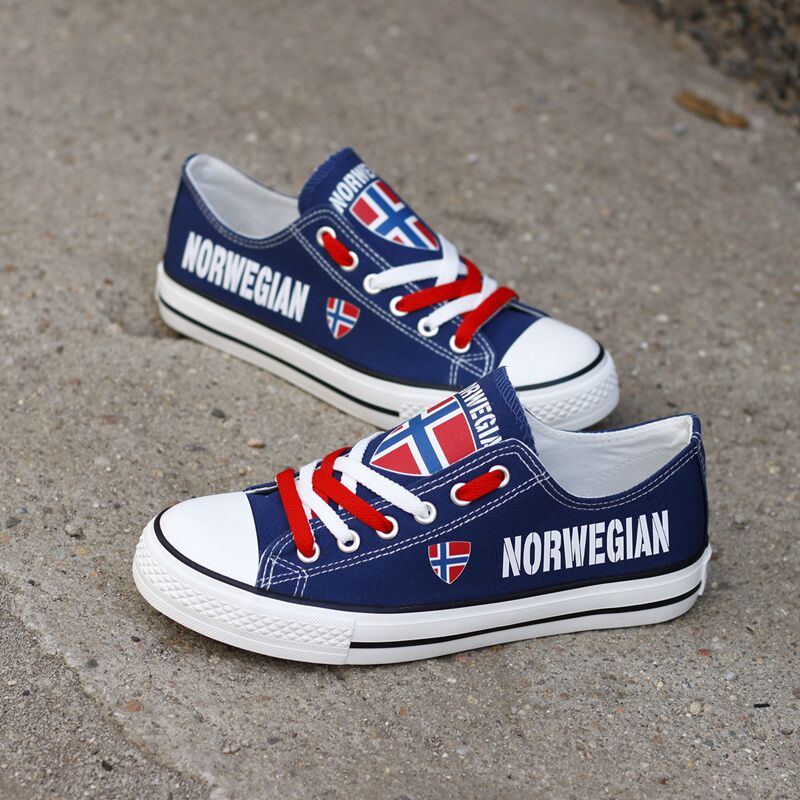 Customize Norway Print Canvas Shoes Norwegian Design Low Top Sport Sneakers T-DBS36L