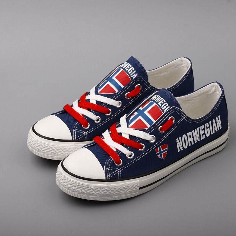 Customize Norway Print Canvas Shoes Norwegian Design Low Top Sport Sneakers T-DBS36L