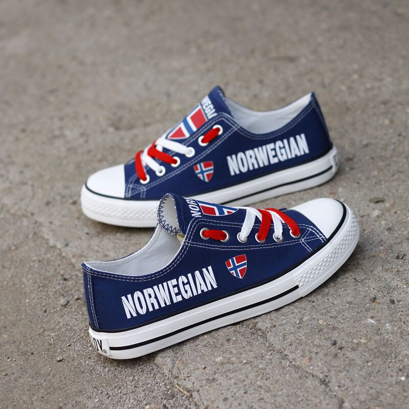 Customize Norway Print Canvas Shoes Norwegian Design Low Top Sport Sneakers T-DBS36L