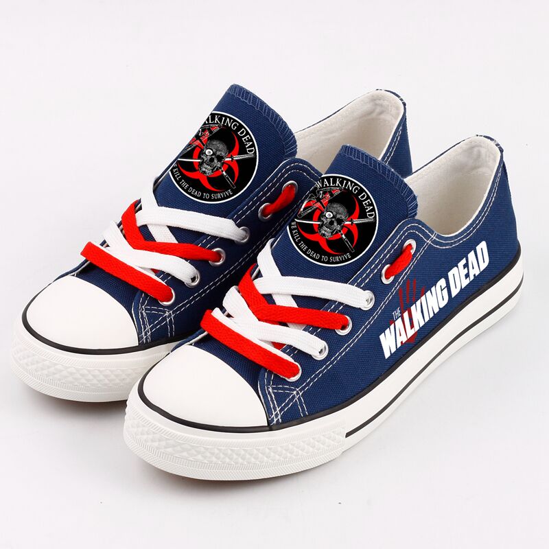 Customize The Walking Dead Printed Women Men Low Top Canvas Shoes Adults Running Shoes Sneakers T-DWAC425L