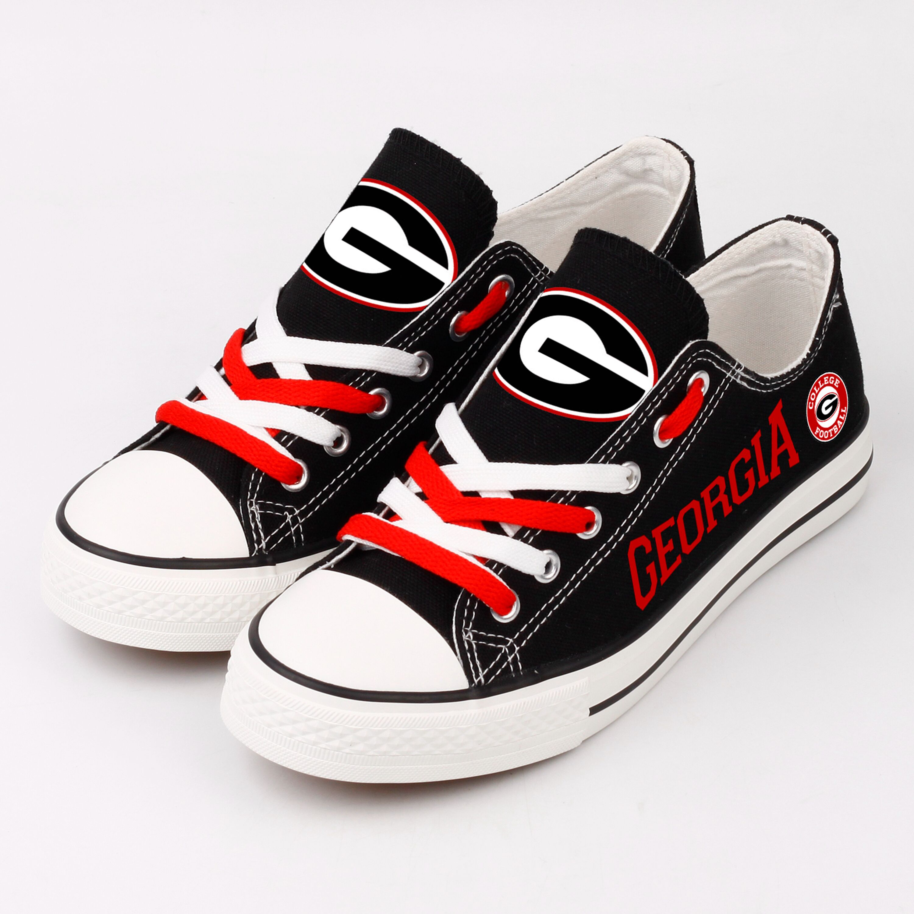 Georgia Bulldogs NCAA College Fans Canvas Shoes Custom Students Sneakers T-DV388H