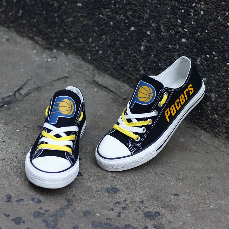 Indiana Pacers NBA Basketball Fans Low Top Canvas Shoes Sport Sneakers T-DJ12H