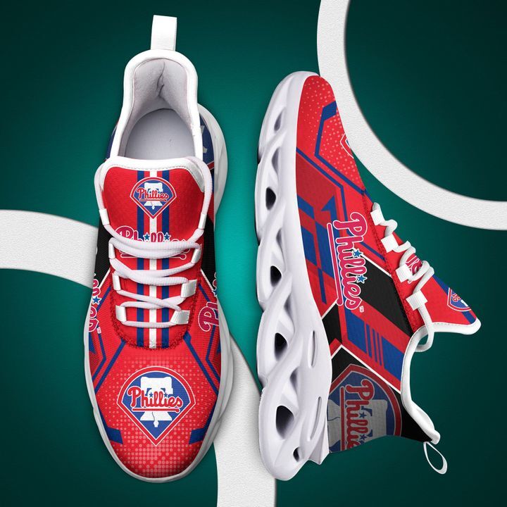 MLB Philadelphia Phillies Red Max Soul Shoes Custom for Men Women