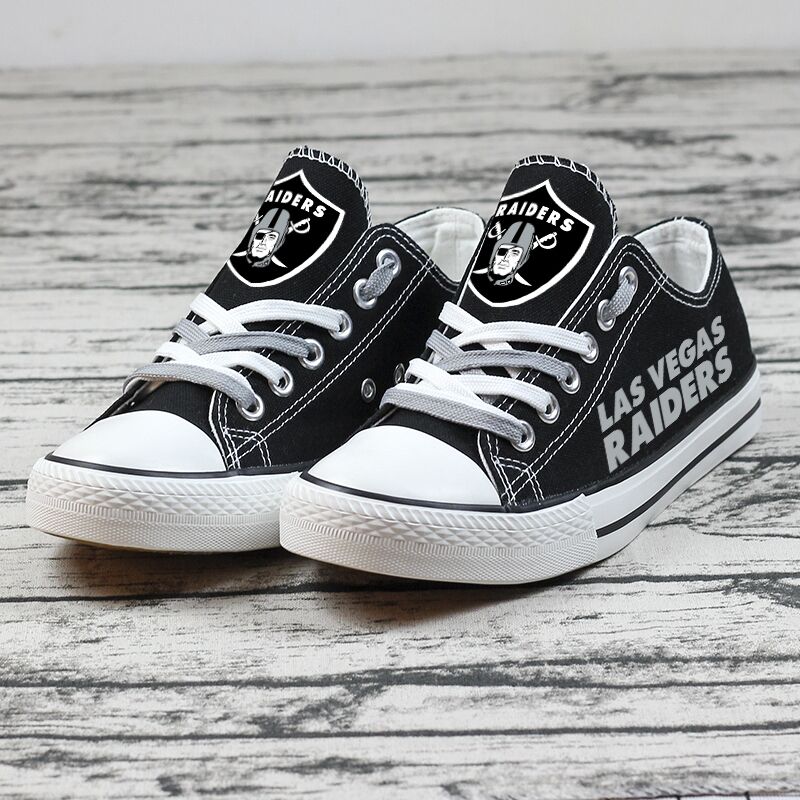 New Design Las Vegas Raiders Printed Canvas Shoes Customize NFL Football Fans Sneakers T-DC2302H