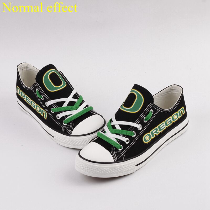 Oregon Ducks Limited Print NCAA College Students Luminous Low Top Canvas Shoes Sport Sneakers T-DF17HY