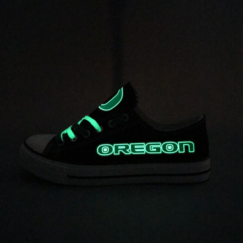 Oregon Ducks Limited Print NCAA College Students Luminous Low Top Canvas Shoes Sport Sneakers T-DF17HY