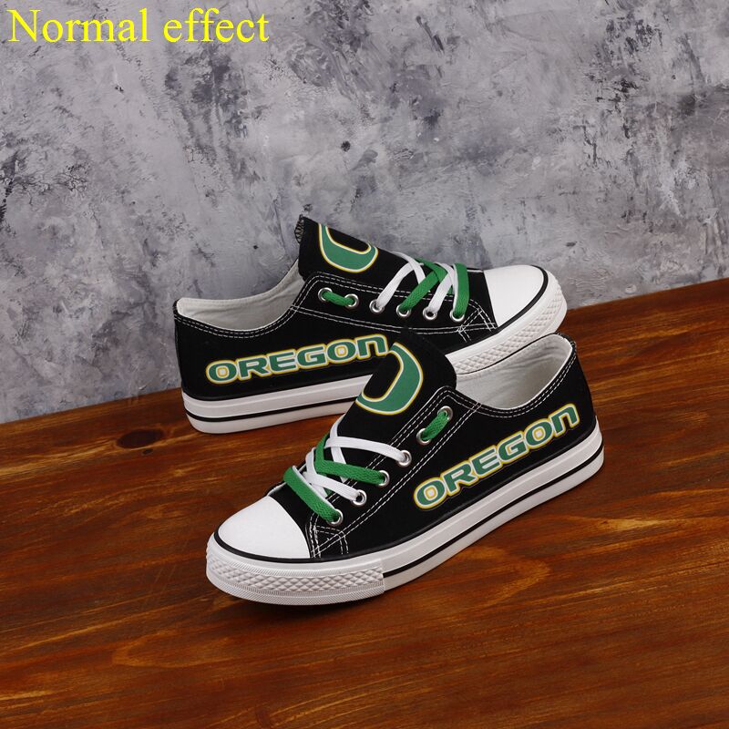 Oregon Ducks Limited Print NCAA College Students Luminous Low Top Canvas Shoes Sport Sneakers T-DF17HY
