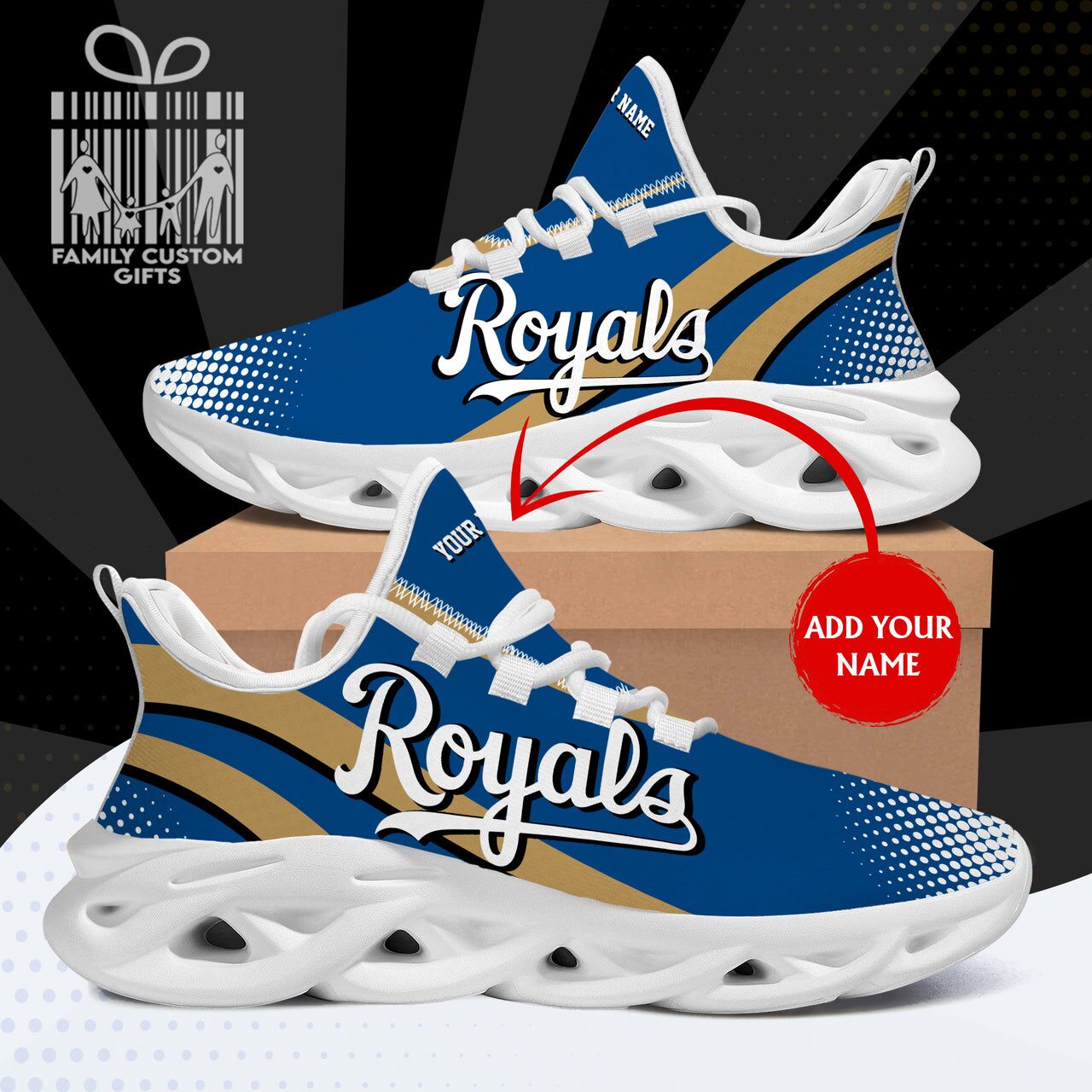 Personalized MLB Kansas City Royals Custom Name Max Soul Shoes V3 - Yeezy Store