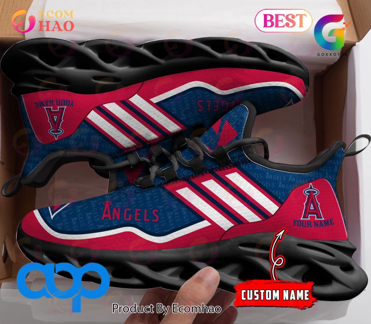 Personalized MLB Los Angeles Angels Custom Name New Clunky Max Soul Shoes - Yeezy Store