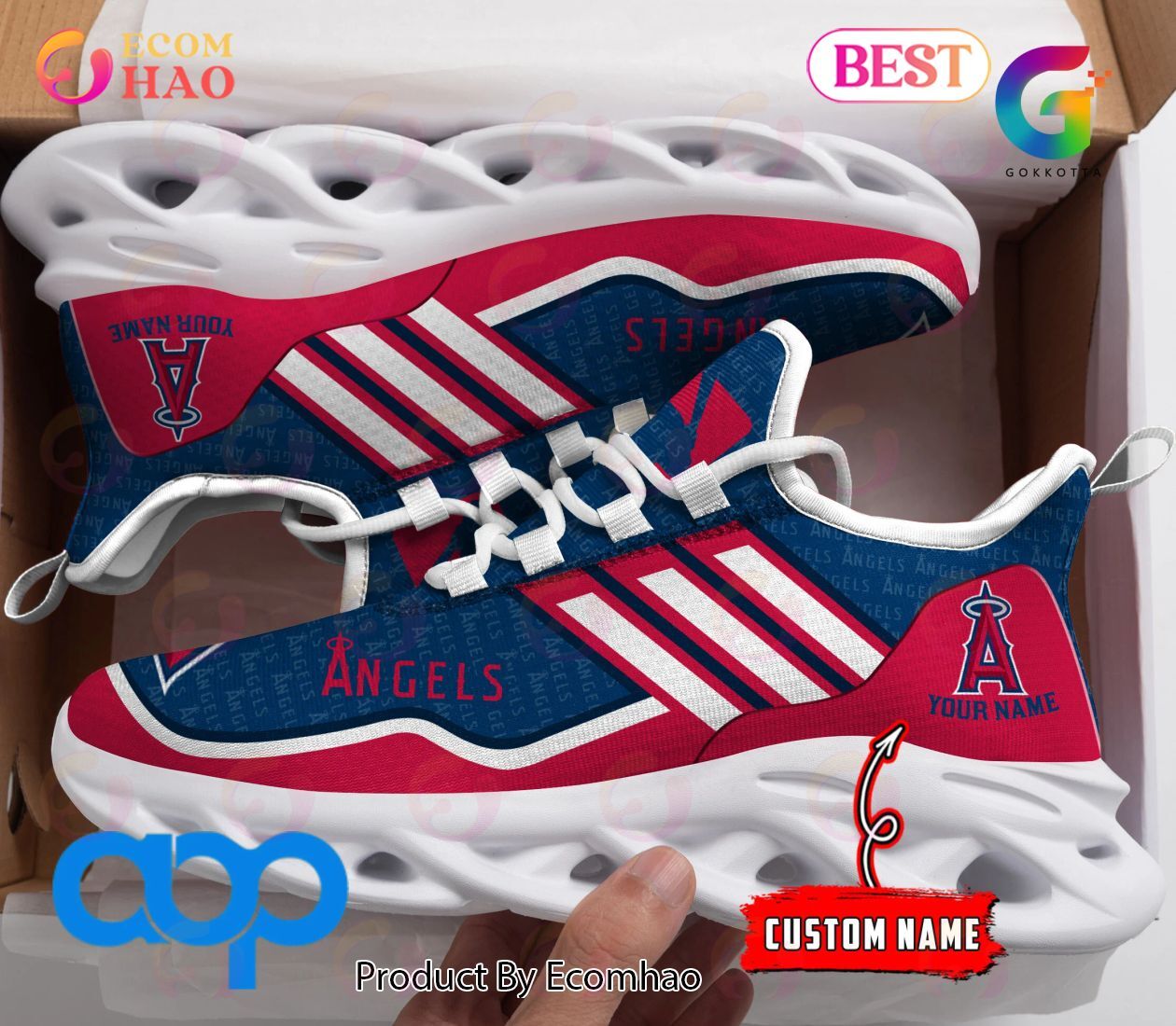 Personalized MLB Los Angeles Angels Custom Name New Clunky Max Soul Shoes - Yeezy Store