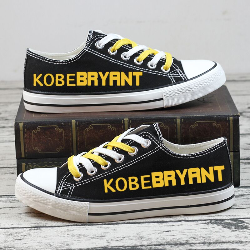 RIP Kobe Bryant Black Mamba 24 Commemorate Design Canvas Shoes T-DWAX014H