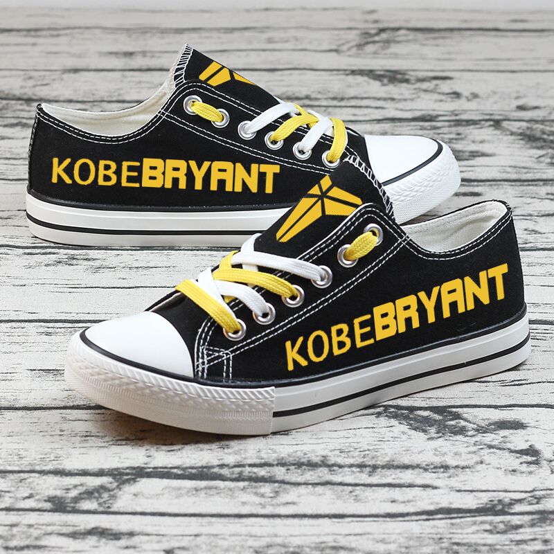 RIP Kobe Bryant Black Mamba 24 Commemorate Design Canvas Shoes T-DWAX014H