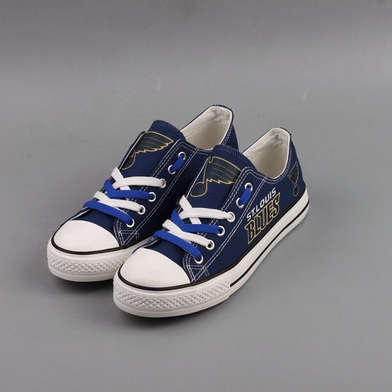 St. Louis Blues Limited Print NHL Ice Hockey Fans Low Top Canvas Shoes Sport Sneakers T-DH53L