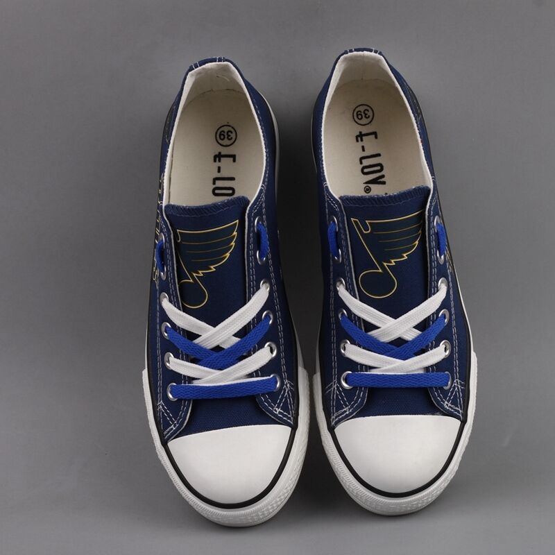 St. Louis Blues Limited Print NHL Ice Hockey Fans Low Top Canvas Shoes Sport Sneakers T-DH53L