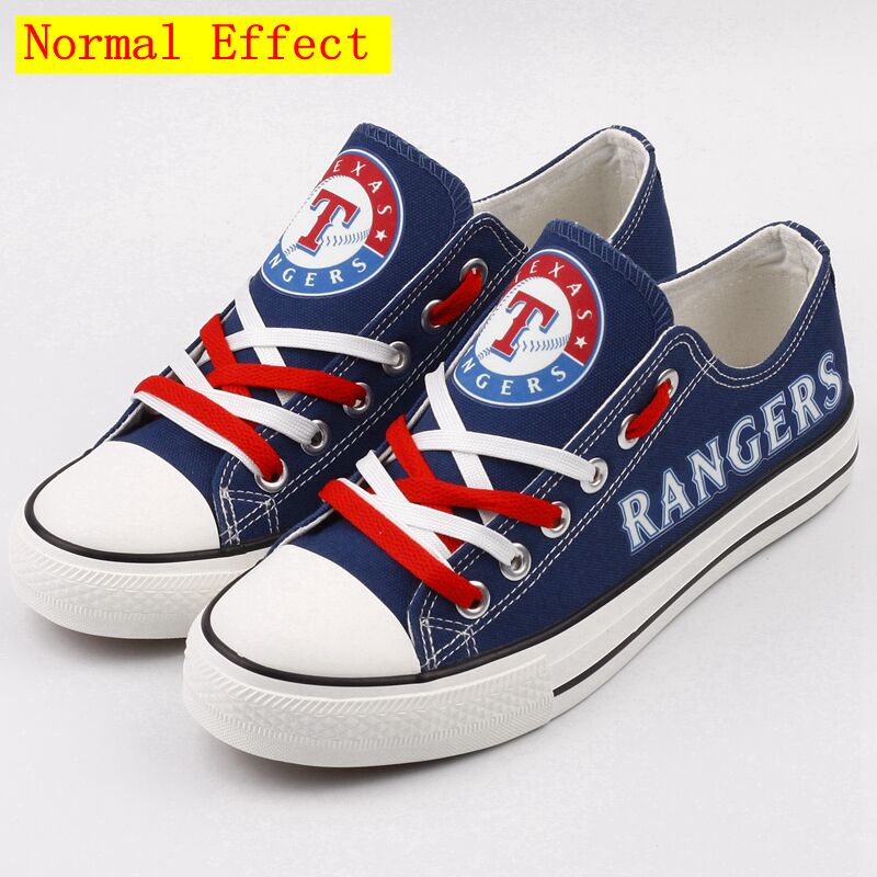 Texas Rangers Limited Print MLB Baseball Fans Luminous Low Top Canvas Shoes Sport Sneakers T-DJ77LY