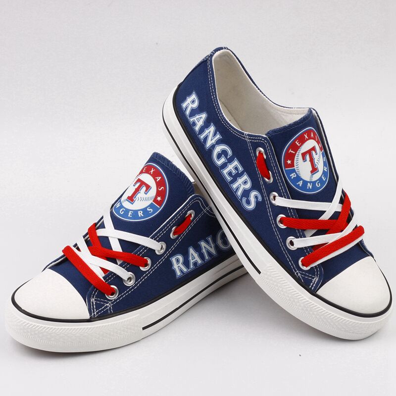Texas Rangers Limited Print MLB Baseball Fans Luminous Low Top Canvas Shoes Sport Sneakers T-DJ77LY