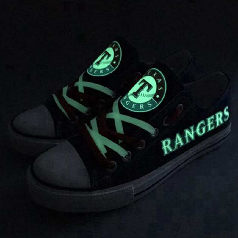 Texas Rangers Limited Print MLB Baseball Fans Luminous Low Top Canvas Shoes Sport Sneakers T-DJ77LY