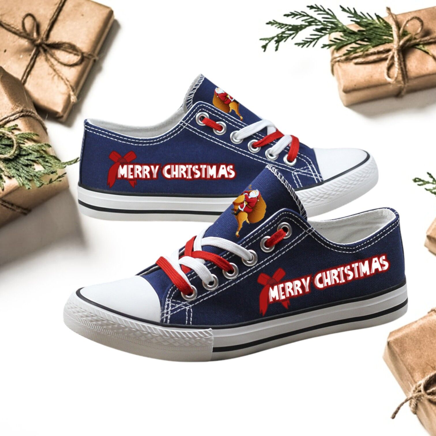 Merry Christmas Canvas Low Top Shoe Merry Christmas Canvas Low Top Shoe